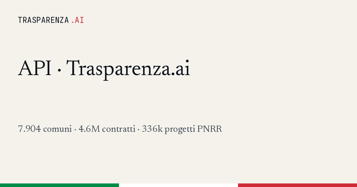 API · Trasparenza.ai